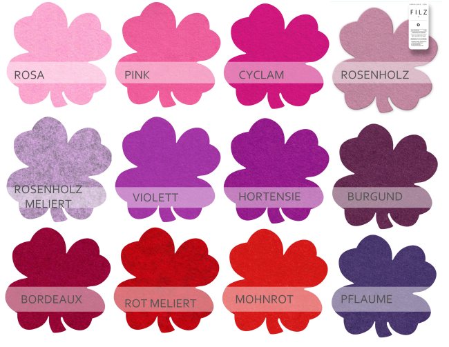 KLEEBLATT - FILZ Untersetzer / 50 Farben